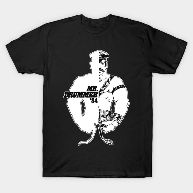 Mr Drummer Vintage Leather Retro LGBT Gay T-Shirt by WearingPride